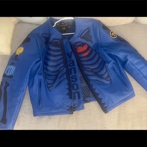 2021 fly genius collections vanson-leathers-skeleton-jacket-royal-navy-blue